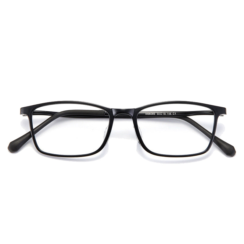 Furnace Rectangle Full - Rim Eyeglasses in Multiple Colors (Black, Black Brown, Black Grey, Blue, Dark Gray) for Daily Vision and Blue Light Blocking