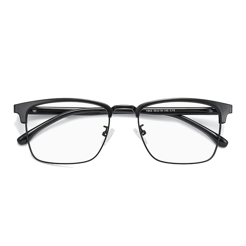 Byron Browline Semi - Rimless Eyeglasses: Modern Design, Comfort & Versatility in Bright Black, Gold, Gray, Silver, Matte Black