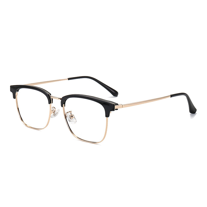 Mamba Browline Semi - Rimless Eyeglasses: Stylish & Functional Eyewear in Black, Black Gold, Black Silver, Tortoise