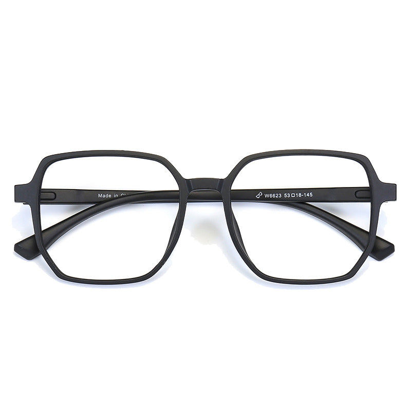 Lark Geometric Full - Rim Eyeglasses: Unisex, Lightweight, in Multiple Colors (Blue, Bright Black & More) for Vision & Fashion