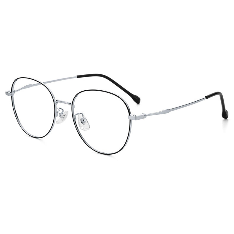 Rhyme Oval Full - Rim Eyeglasses: Fashionable & Functional with Multiple Color Options (Black, Black Rose Gold, Black Silver, Rose Gold, Silver)