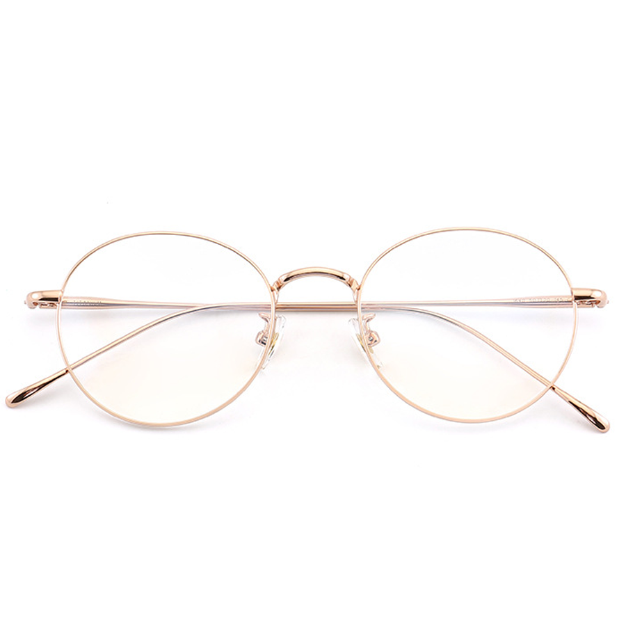 Stanza Round Full - Rim Eyeglasses: Titanium Frames in Black, Gold, Rose Gold, and Silver for Fashion & Vision