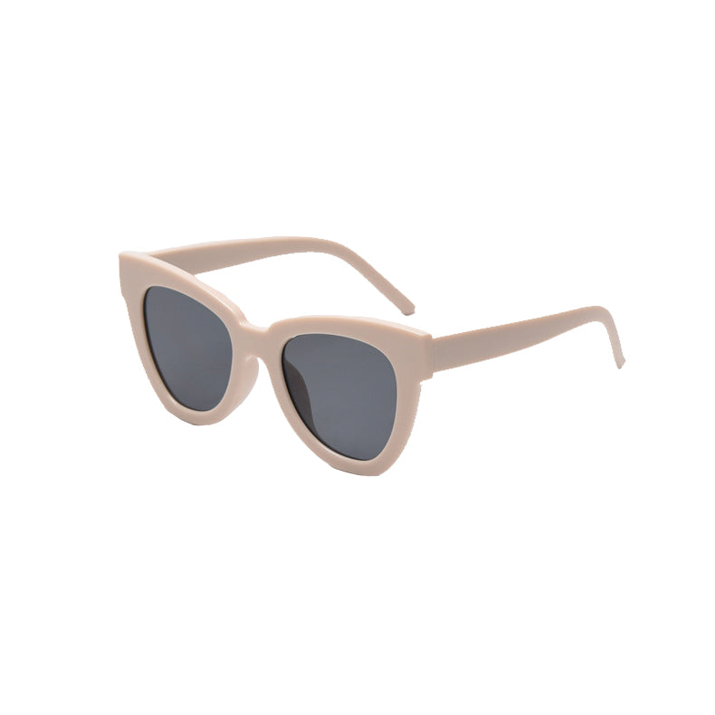 Mars Horn Full - Rim Cat - Eye Sunglasses: Stylish UV Protection in Champagne Tawny, Gray, Pink & More