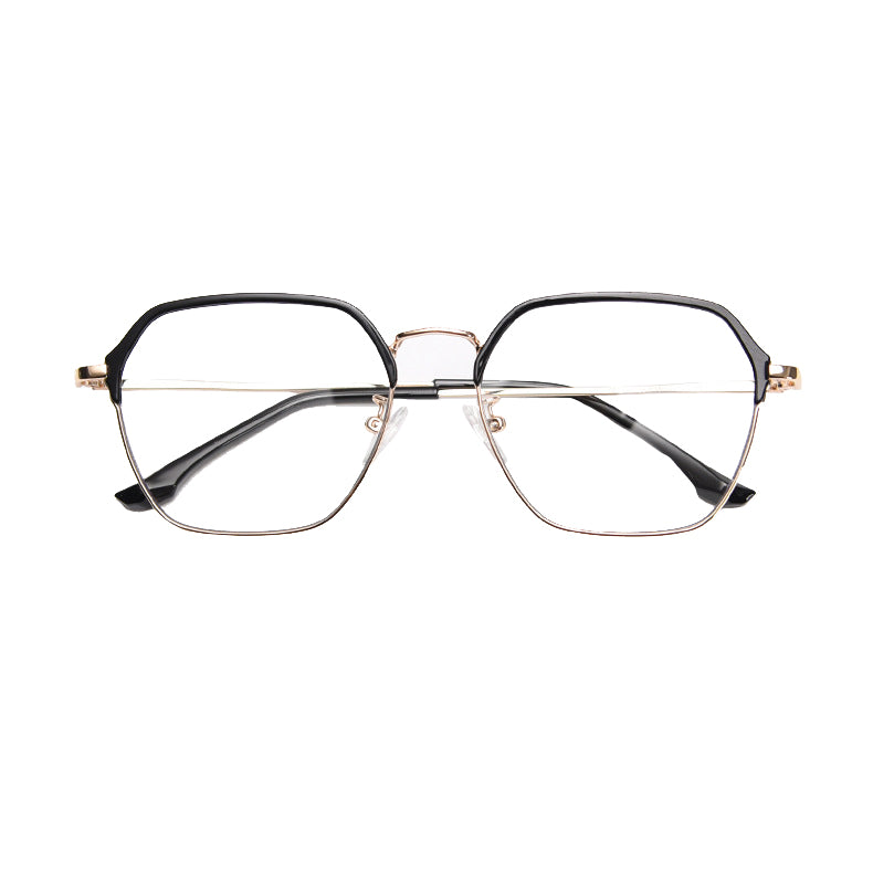 Aisu Geometric Full - Rim Eyeglasses: Lightweight, Stylish & Versatile in Brown, Gold, Silver, Tortoise, White