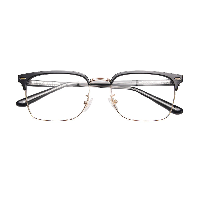 Dilly Browline Semi - Rimless Eyeglasses: Stylish Vision Correction with Multiple Color Options (Gold, Gray, Green, Silver, White)