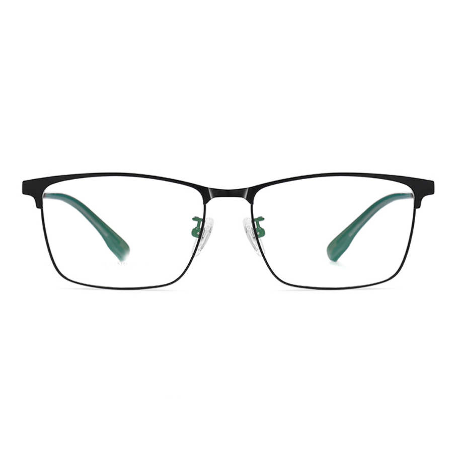 Eris Browline Semi - Rimless Eyeglasses: Premium Titanium Frames in Black Gold, Black Grey, and Black Silver for Adults