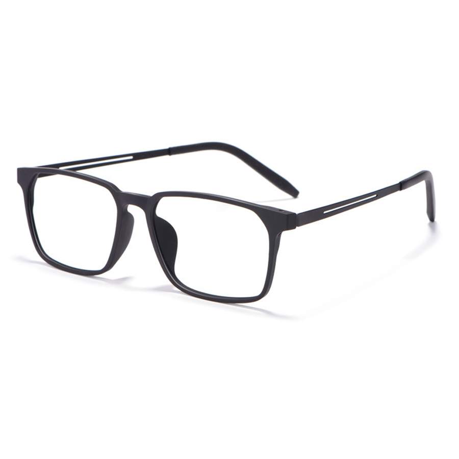 Taran Rectangle Full - Rim Eyeglasses: Black, Black Blue, Black Gray, Black White - Ideal for Daily Wear & Blue Light Protection
