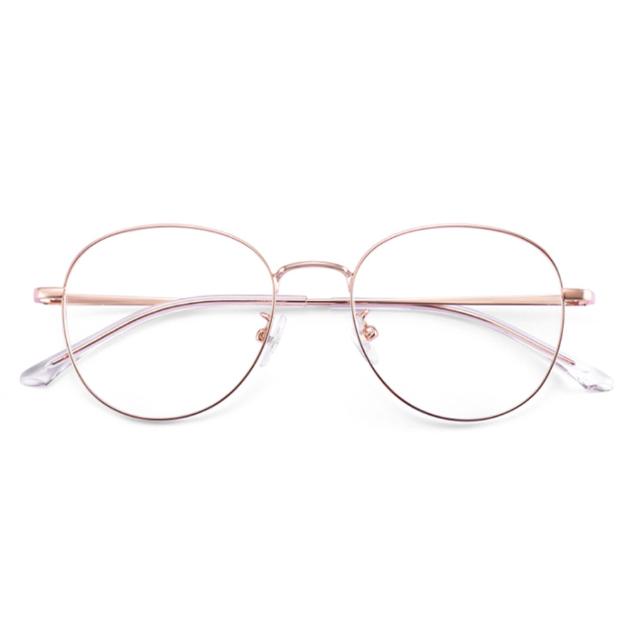 Marlowe Round Full - Rim Eyeglasses: Retro Style Meets Modern Comfort in Multiple Colors (Black, Black Silver, Rose Gold, Silver)