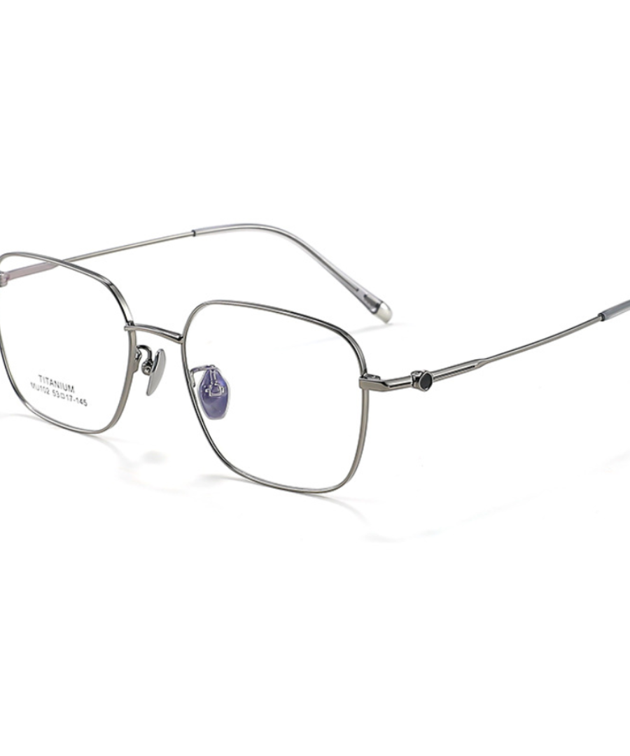 Skyler Square Full-Rim Titanium Eyeglasses in Black, Gunmetal & Rose Gold - Lightweight, Stylish & Functional