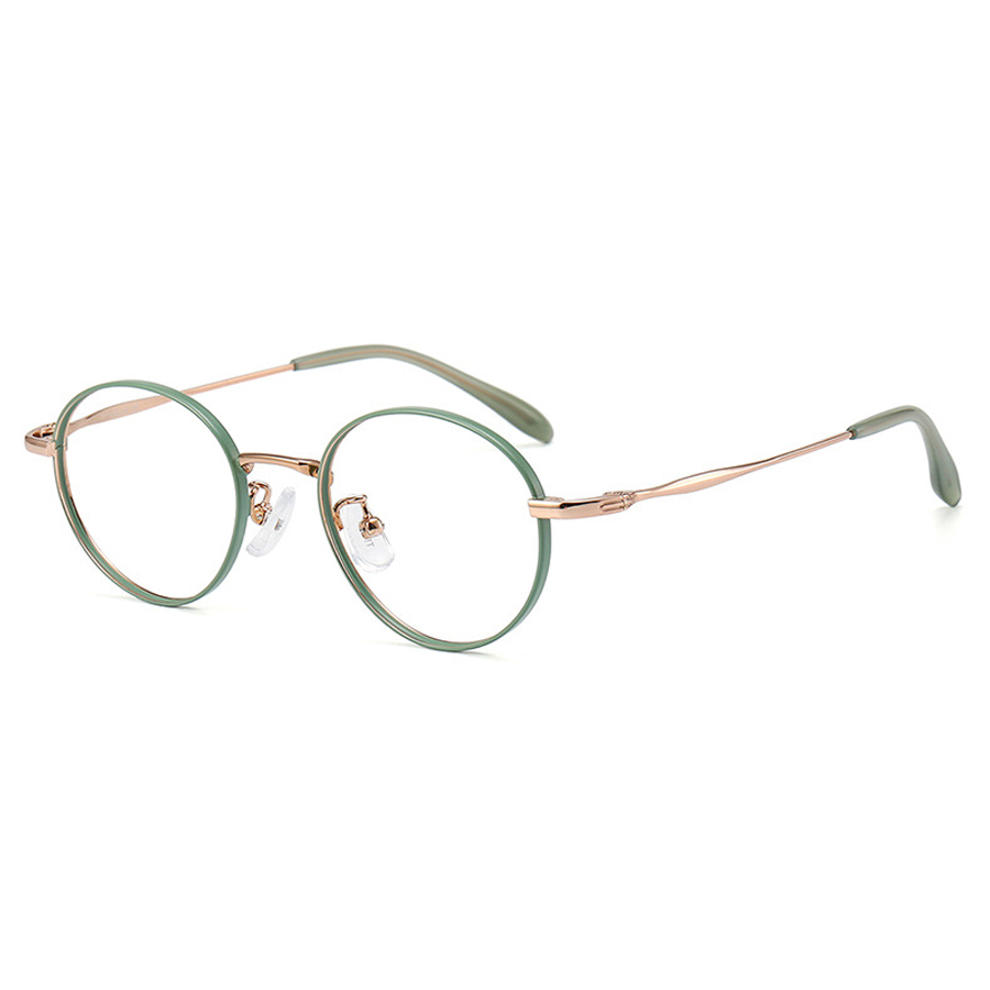 Nimbus Oval Full - Rim Eyeglasses: Lightweight Titanium Frames in Black, Green Rose Gold, Rose Gold, and Silver for Vision and Fashion