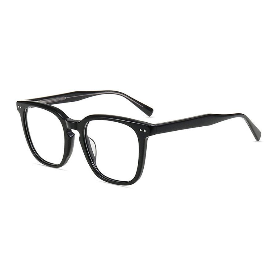 Mox Square Full - Rim Eyeglasses: Stylish, Comfortable & Versatile in Bright Black, Dark Brown, Deep Blue & Fancy Gray Legs