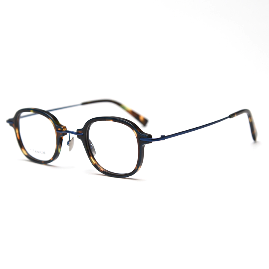 Theory Rectangle Full - Rim Eyeglasses: Titanium Frames in Bright Black, Dark Brown, Olive Green & Tortoise for Style & Comfort