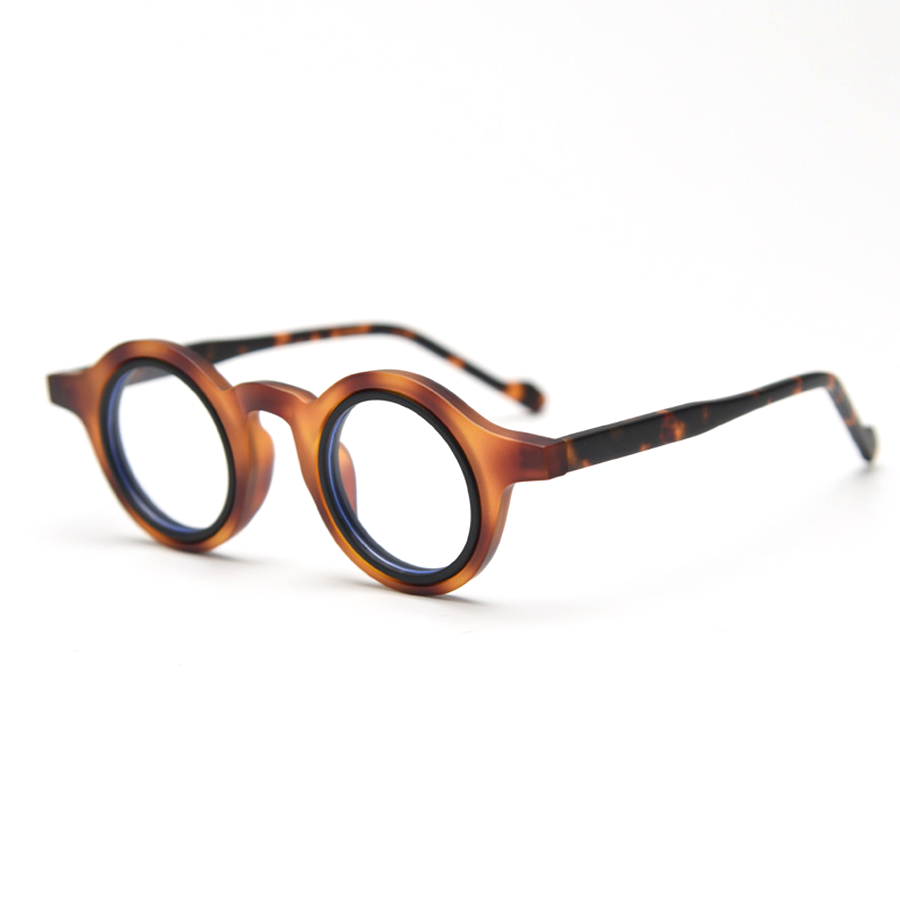 Quartz Round Full - Rim Eyeglasses: Trendy Optical Frames in Multiple Colors with Anti - Blue Light Coating for Men and Women