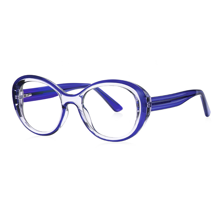 Sebastian Round Full - Rim Eyeglasses: Trendy, Functional & Available in Multiple Colors - Blue, Bright Black, Green, Red, Tortoise, Transparent Black