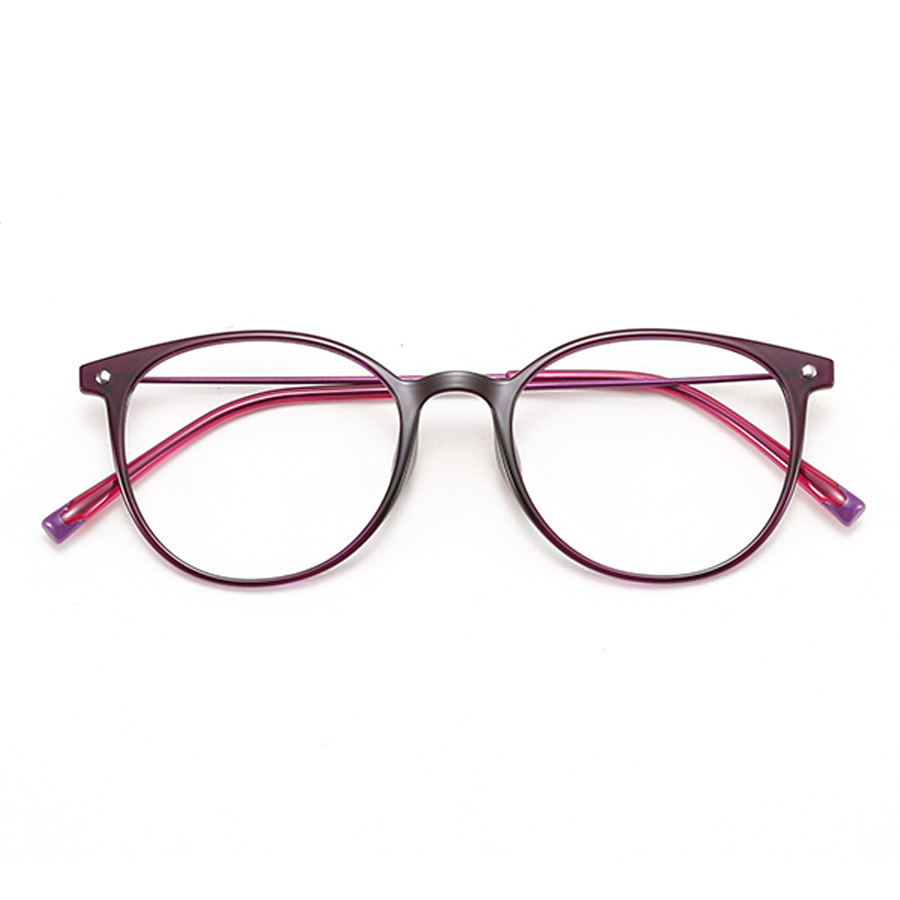 Alsie Oval Full - Rim Eyeglasses: Stylish Vision Correction in Multiple Colors (Bright Black, Brown, Dark Blue, Matte Black, Purple, Red)