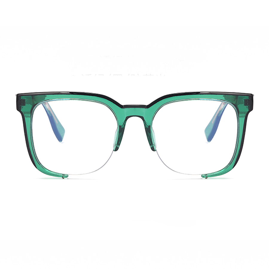 Barnett Square Full Rim Eyeglasses: Stylish & Functional Eyewear in Amber, Black white, Bright Black, Green, Red white, Transparent orange