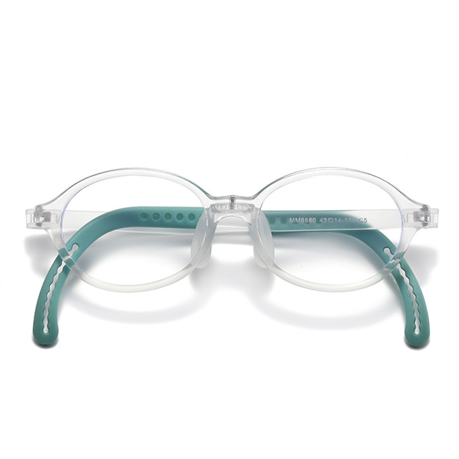 Gizmo Oval Full - Rim Children's Eyeglasses with Anti - Blue Light Coating in Multiple Colors (Black, Black Blue, Black Red, Blue, Green, Pink, Purple, Yellow)