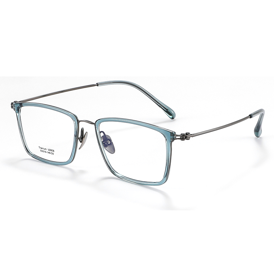 Baylor Square Full - Rim Eyeglasses: Titanium Frames in Multiple Colors for Vision Correction and Fashion