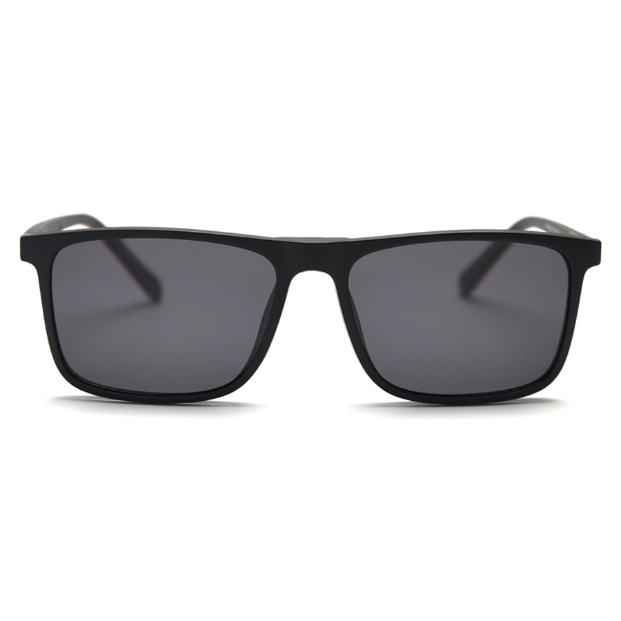 Zip Square Full - Rim Eyeglasses with Magnetic Clip - on Sunglasses: Available in Black Red, Coffee, Grey, Sand Blue, Yellow