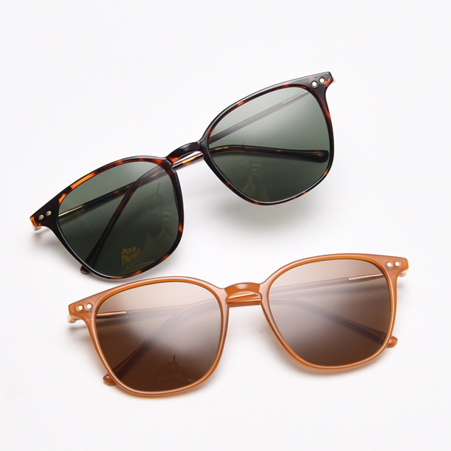 Atlas Square Full - Rim Polarized Sunglasses in Bright Black Gray, Matte Pink, Orange, Tortoise green, Transparent White Gray - UV Protection & Stylish Design