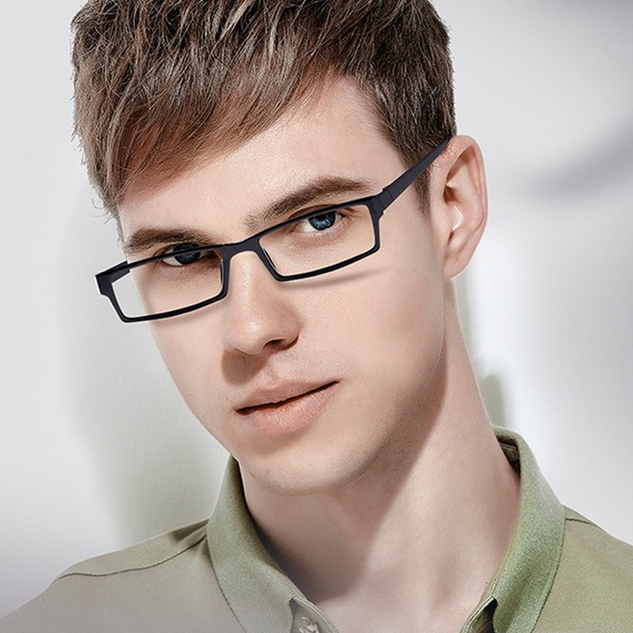 Leonard Rectangle Full - Rim Eyeglasses: High - Quality, Lightweight, and Versatile in Black White, Bright Black, Matte Black, Red