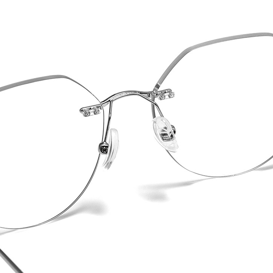 Bernadette Geometric Rimless Eyeglasses in Rose Gold and Silver - High - Quality, Stylish, and Comfortable