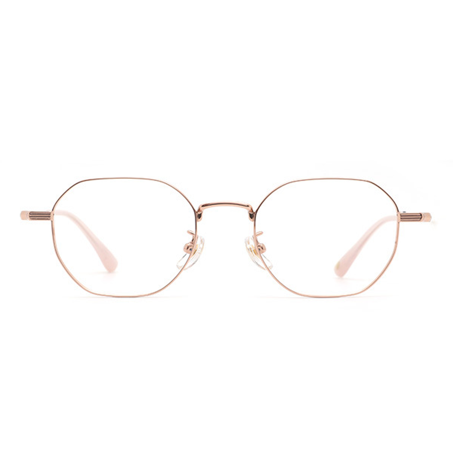 Fast Geometric Full-Rim Eyeglasses in Rose Gold, Black, and Silver - Stylish & Functional for Daily Wear
