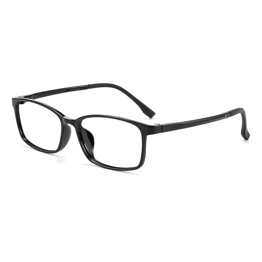 Belle Rectangle Full - Rim Eyeglasses: Durable, Comfortable & Stylish in Blue, Bright Black, Dark Brown, Matte Black, Orange