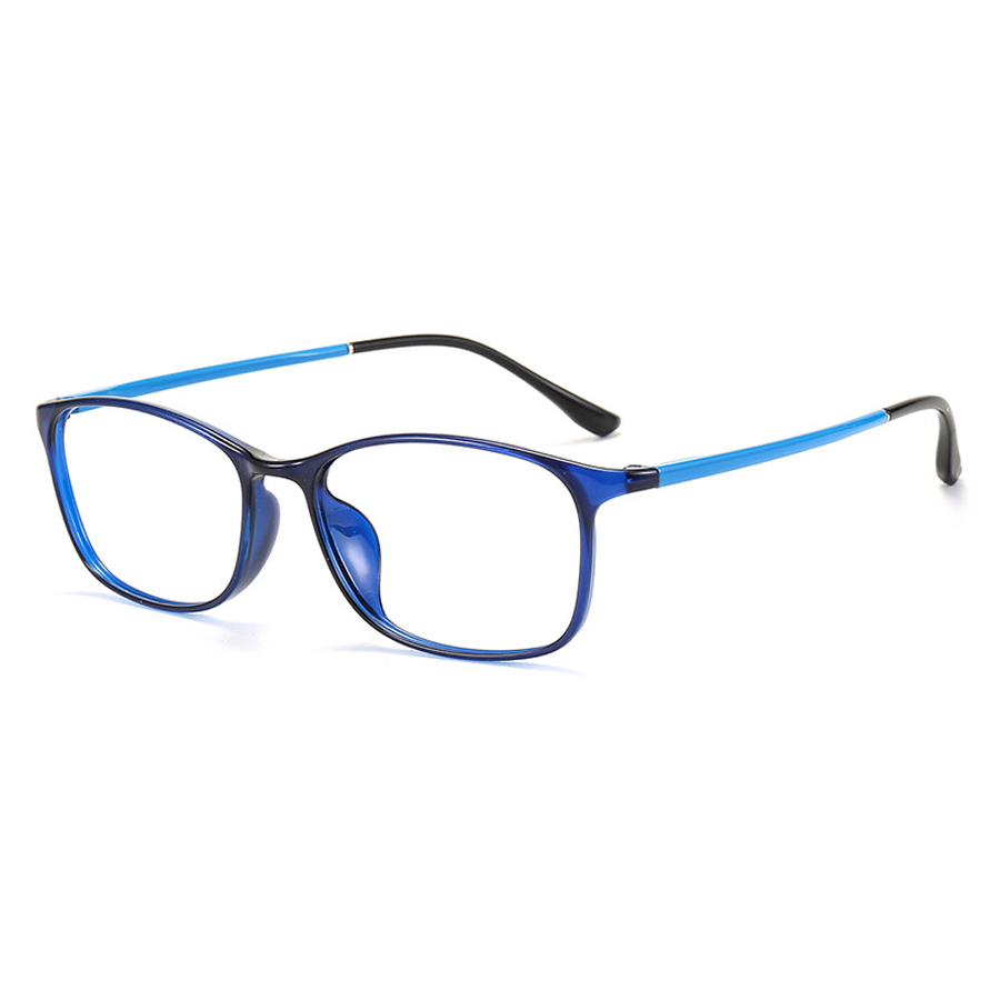 Thomas Rectangle Full - Rim Eyeglasses in Blue, Bright Black, Crimson, Matte Black, and Purple for Vision Correction and Style