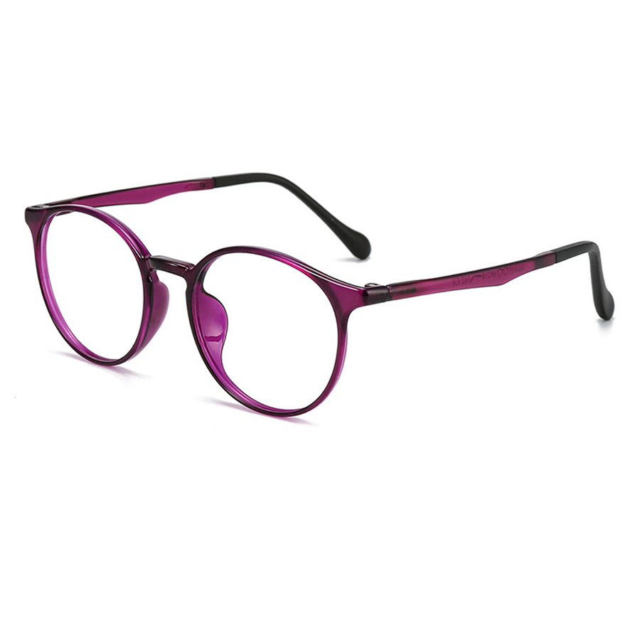 Douglas Round Full - Rim Eyeglasses: Unisex, Stylish & Functional in Black Purple, Bright Black, Matte black, Purple, Red