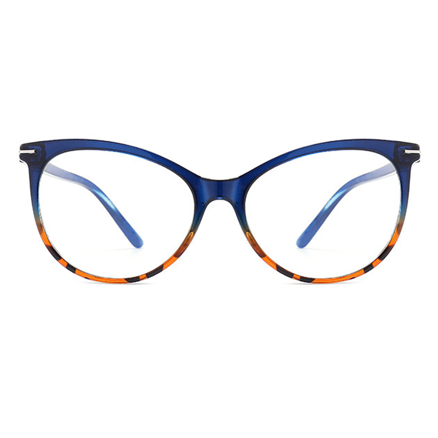 Symmetry Horn Full - Rim Cat - Eye Eyeglasses for Women: Multiple Color Options, Anti - Blue Light, Lightweight & Durable