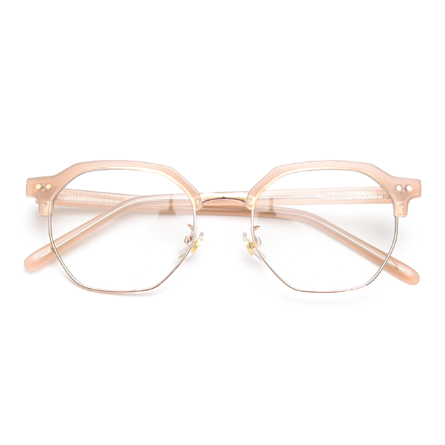 Strike Geometric Full - Rim Eyeglasses: Stylish & Functional Eyewear in Black Gold, Black Silver, Brown Gold, Gray Silver, Tortoise, and White