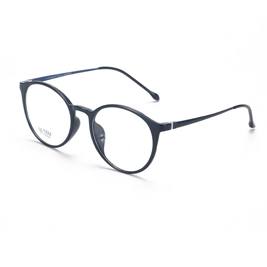 Dominic Round Full - Rim Eyeglasses: Unisex Frames in Blue, Bright Black, Crimson, Matte Black, Purple for Style and Comfort
