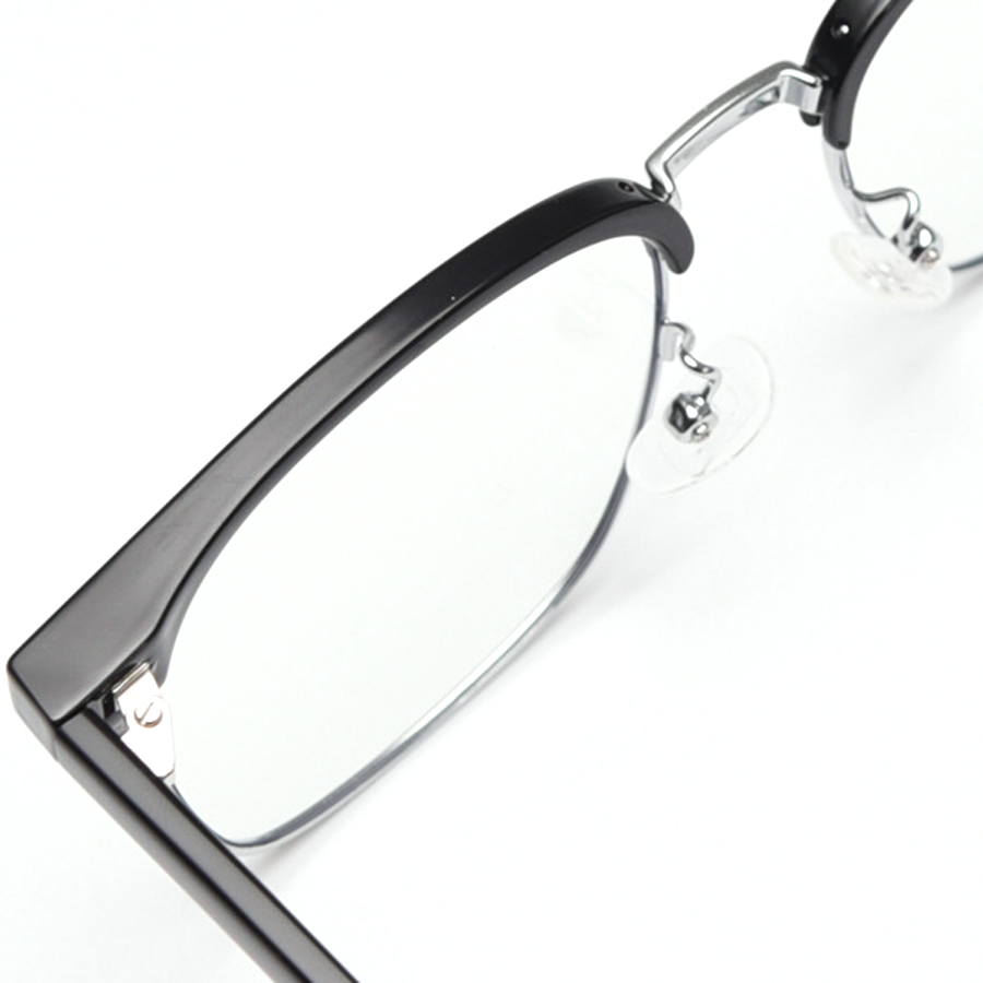 Vita Browline Semi - Rimless Eyeglasses: Vintage Clubmaster Style in Multiple Colors (Black Gold, Black Silver, Brown Gold, Gray Silver, White Gold) for Vision & Fashion